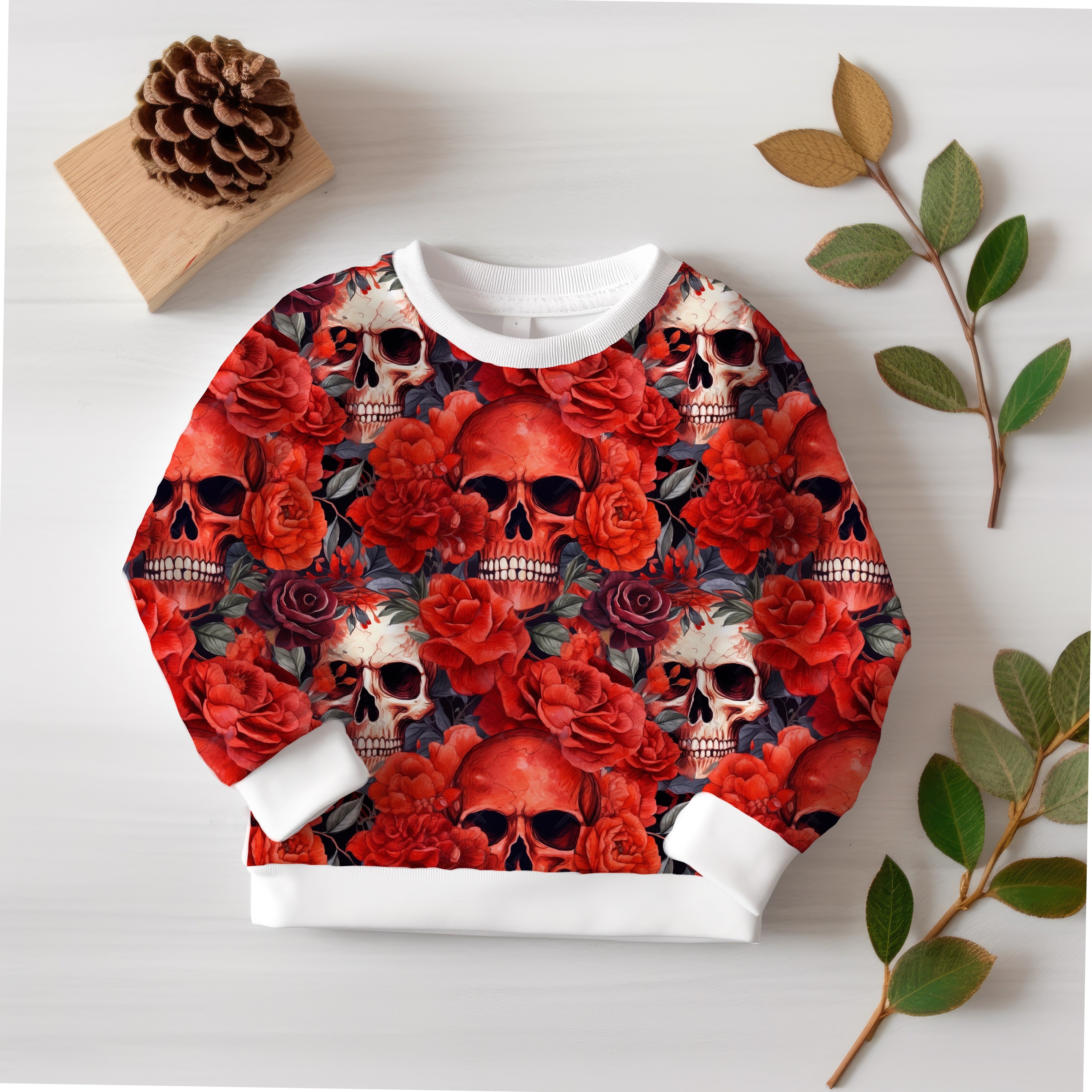 Rote Rosen Totenkopf Halloween